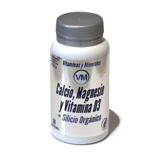 Vitaminas y Minerales Calcio Magnesio y Vitamina D3 + Silicio Orgánico 90comp