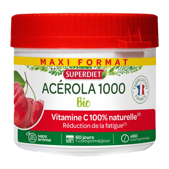 Super Diet Maxi Pot Acerola 1000 Bio 60 comprimidos