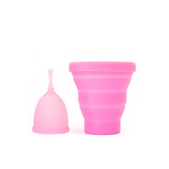 Copa Menstrual Gina Talla Grande + Vaso Esterilizador Rosa