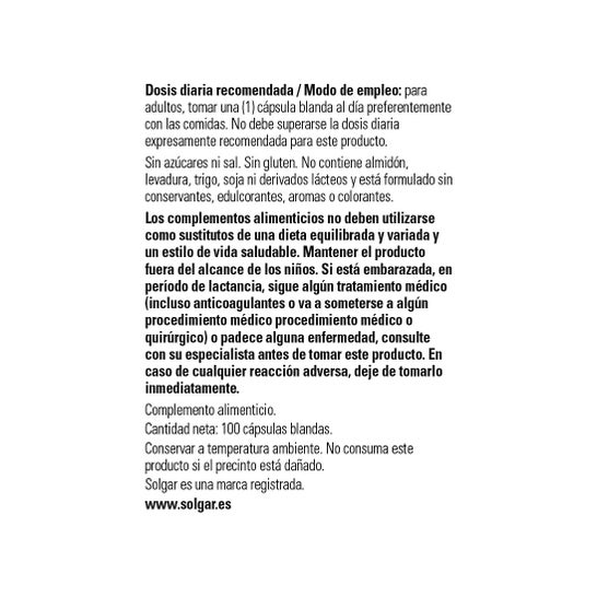 Solgar Vitamina D3 400 UI 10 mcg 100 Perlas