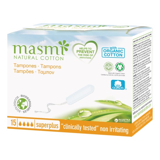 Masmi Natural Cotton Tampons Digital Super Plus 15pcs