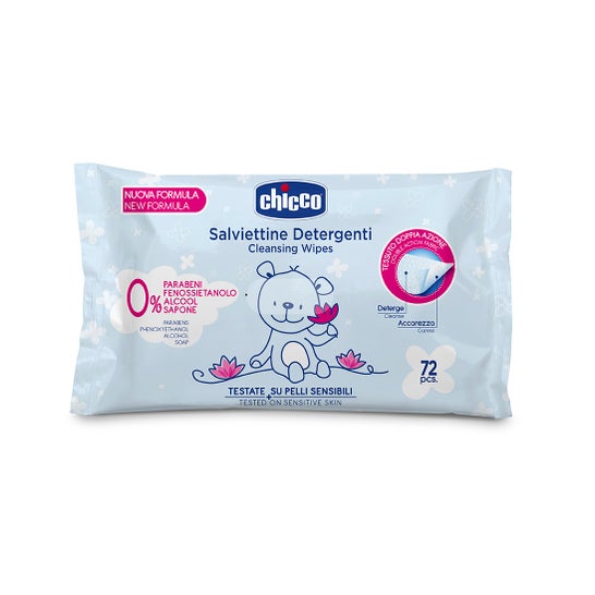 Chicco Body Wipes Face Wipes Hands 72U Blue