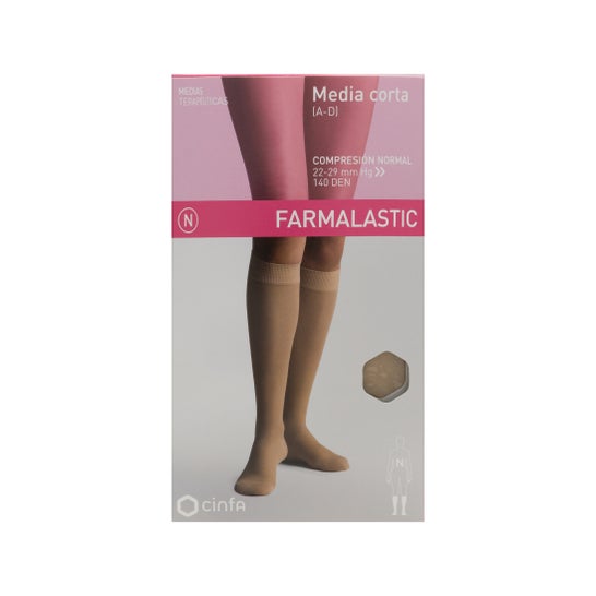 Farmalastic calza corta (A-D) compressione normale T-grande beige 1ud
