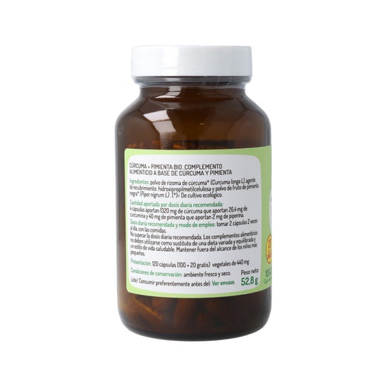 El granero Cúrcuma + Pimienta Plus Bio 120 caps