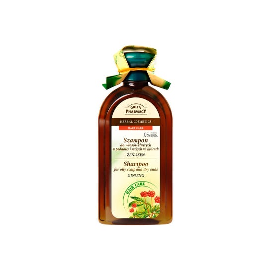 Green Pharmacy Ginseng Shampoo 350ml Oily Hair Dry Tips