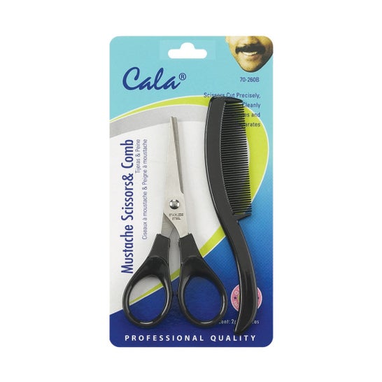 Cala Accessories Mustache Scissors &Comb