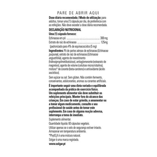 Solgar Equinácea Extracto 60vcaps