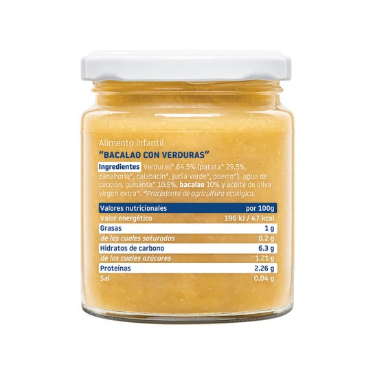 Smileat Tarrito Ecológico de Bacalao con Patatas y Verduras 230g