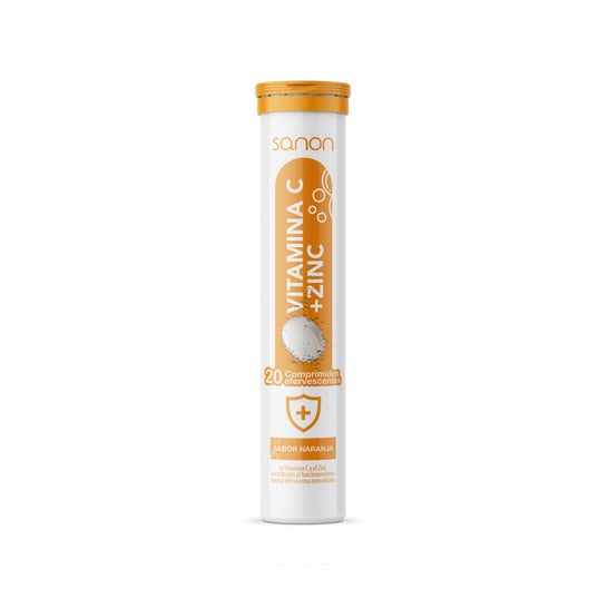 Sanon Sport Vitamina C + Zinc Sabor Naranja 20 comprimidos efervescentes