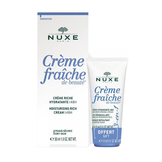 Nuxe Crème Fraîche de Beauté Crema Rica Hidratante 48h 30ml + 3 en 1 15ml
