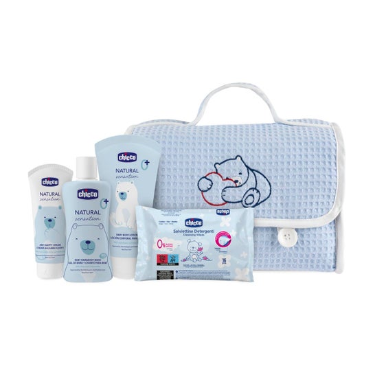 Chicco Pack Natural Sensation + Bolsa Pique Azul 4uds