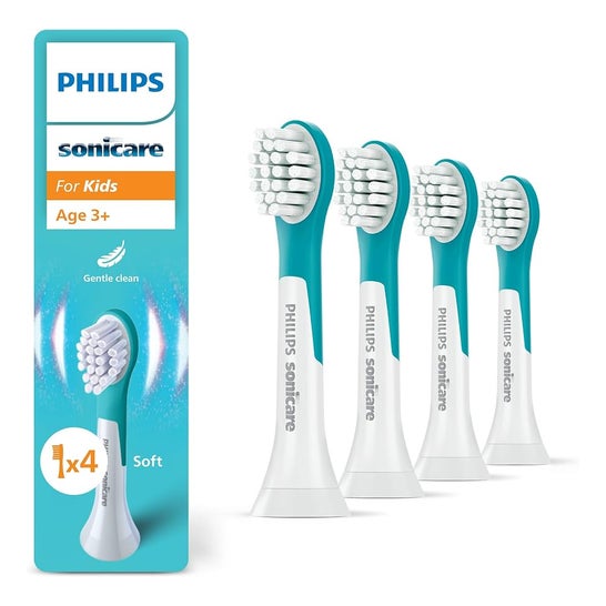 Sonicare For Kids Age 3+ Soft Brush Heads White Blue 4 pcs