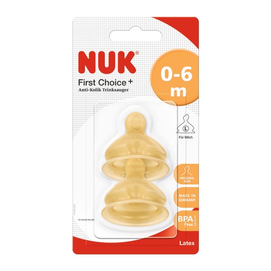 Nuk Latex nipple wide mouth size 1 hole L 2uts