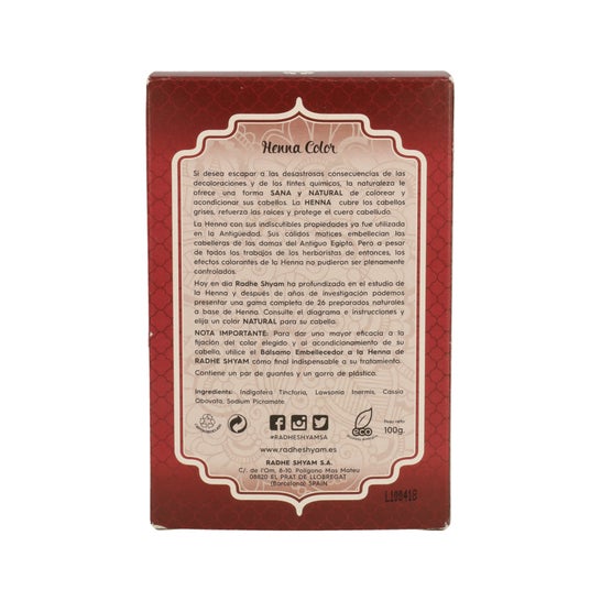 Radhe Shyam Henna Castaño Caoba Polvo