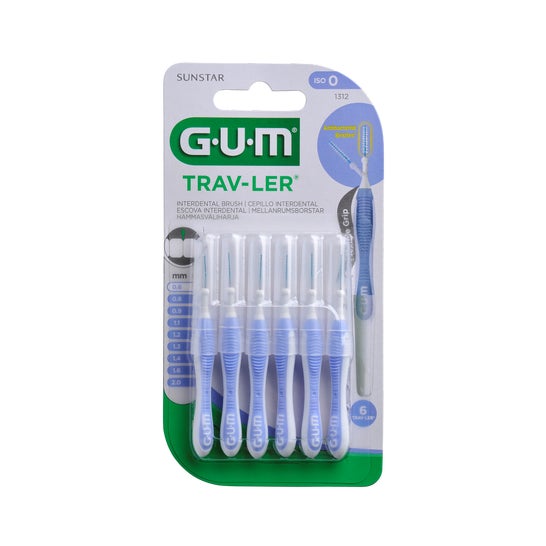 GUM™ cepillo Interdental viaje 0.6mm 6uts