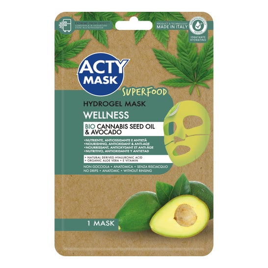 Acty Mask Hydrogel Wellness Mask Cannabis og Avocado 15ml