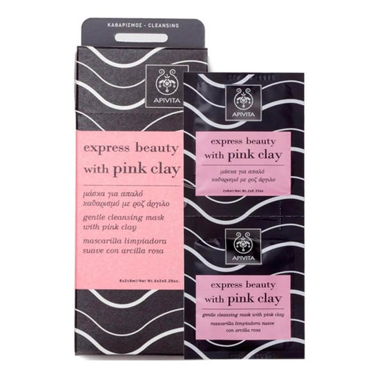 Apivita Express Beauty Pink Clay Cleansing Mask 2utsx8ml