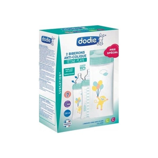 Dodie Anti-Colic-Flaschen +6m Grün 2x330ml