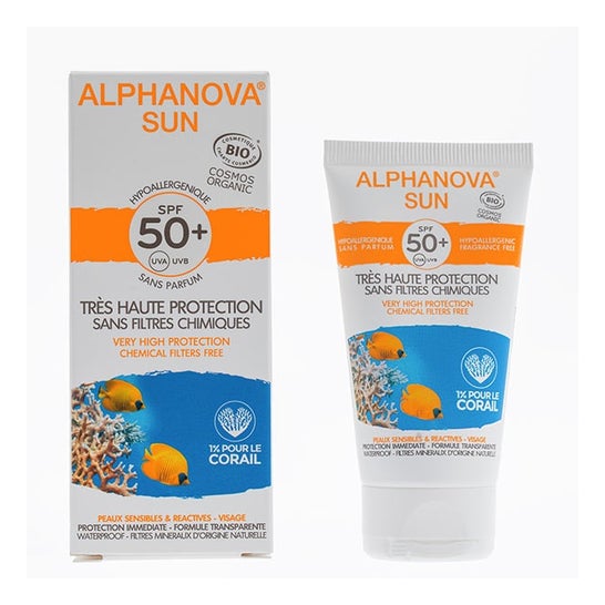 Alphanova Sun Bio Crema Facial Sin Perfume SPF50 50g