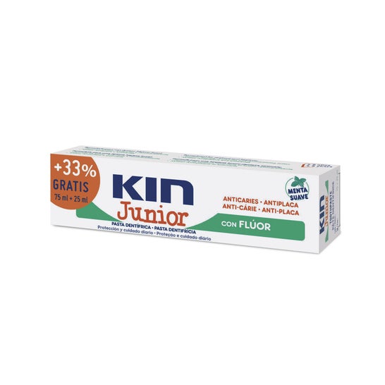 Kin Junior dentifricio pasta di menta morbida 75ml +25ml
