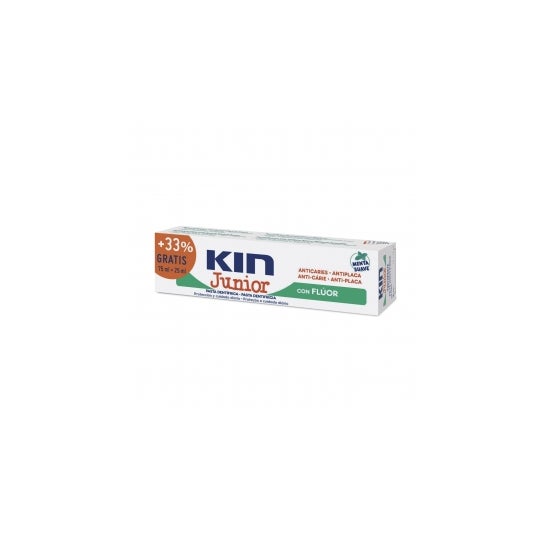 Kin Junior pasta dentífrica menta suave 75 ml+25 ml