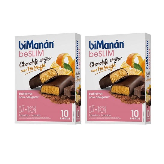 BeSlim Bimanán Chocolate Negro con Naranja 2x10uds