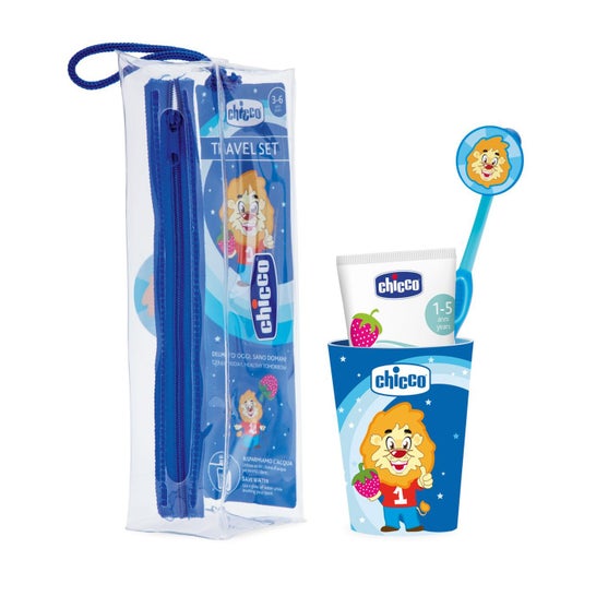 Chicco Pack Cepillo Dental + Dentífrico + Estuche + Vaso