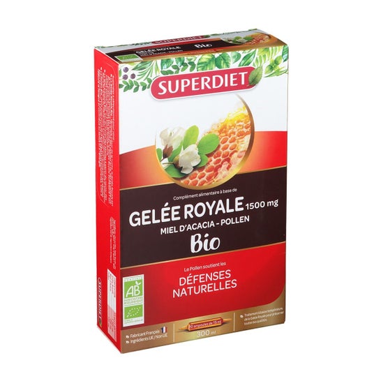 Super Diet  Royal Jelly Organic 20 phials of 15ml