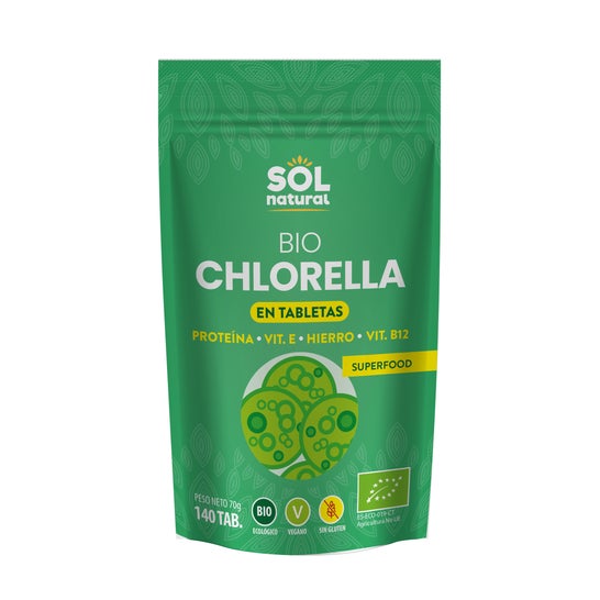 Solnatural Chlorella Bio 140 tabletas