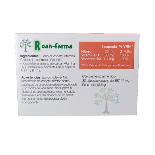 Roan-farma Ferro Control Fórmula Completa 30 Cápsulas