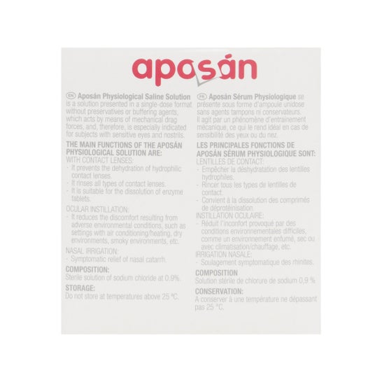 Aposán suero fisiológico nasal 30 monodosisx5ml