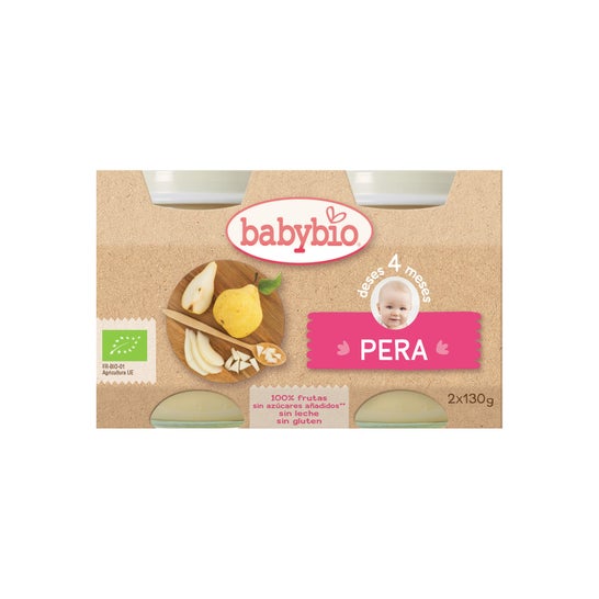 Babybio Organic Pear Tarrito 2x130g