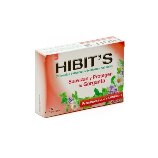 Hibit's frambozensuikergoed is 16uds
