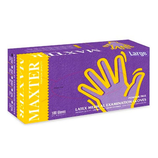 Maxter Non Powder Latex Glove Large 100uts