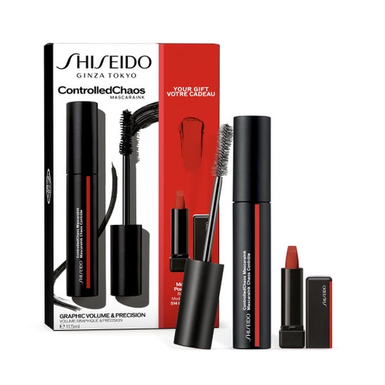 Shiseido Set Mascara Controlled Chaos Nro 01 + Mini Labial