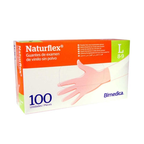 Naturflex Guantes Vinilo Sin Polvo Talla L 100uds