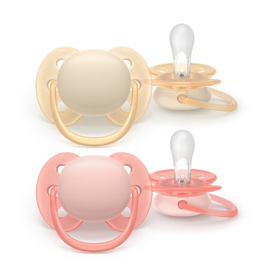 Philips Avent Ultra Soft Chupete Eco 0-6M Rosa Naranja 2uds