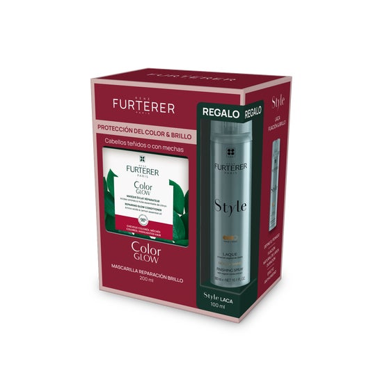René Furterer Pack Color Glow Reparerende Maske 200 ml + Style Hårspray 100 ml