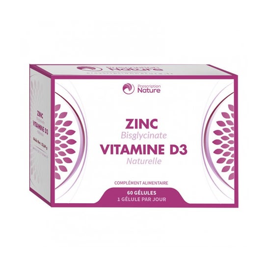 Prescription Nature Zinc Vitamina D3 60 Perlas