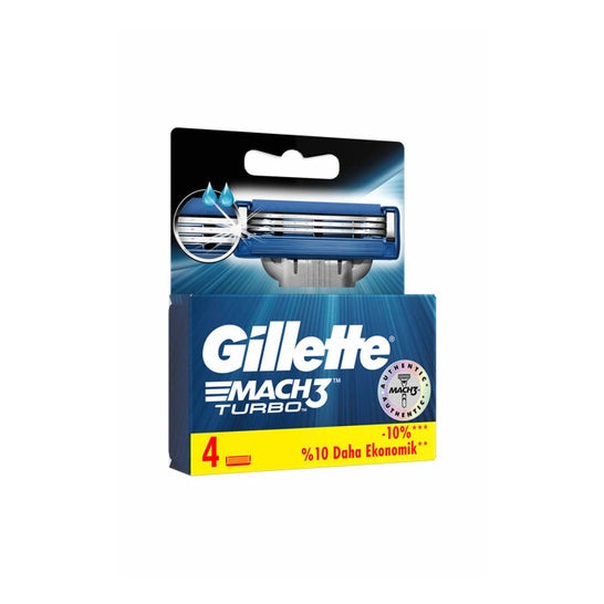 Gillette Mach 3 Turbo Cargado 4 uds