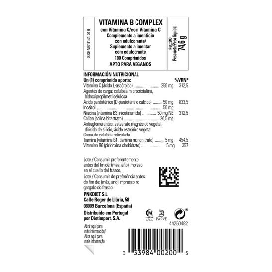 Solgar-Vitamin-B-Komplex mit Vitamin C 100 Tabs