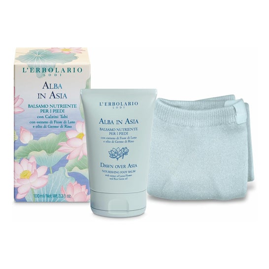 L'Erbolario Alba In Asia Set Nährbalsam Füße + Socken 100 ml