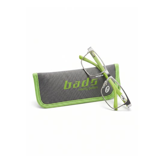 Bads Glasses Reading Glasses Silver-Green +2.0 1pc