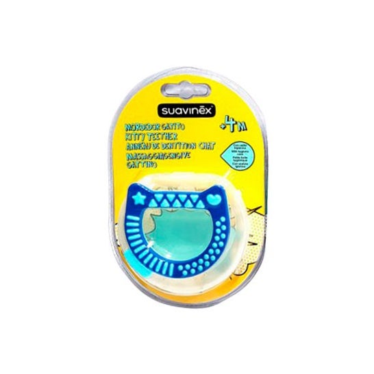 Suavinex Mordedor Gato Silicona +4m 1 ud + Caja Higiénica