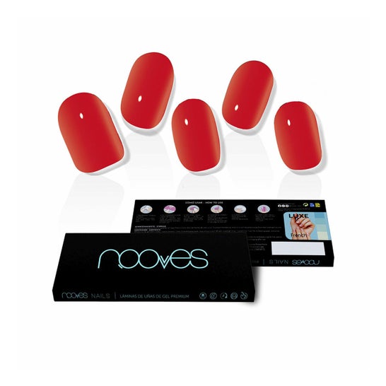Nooves Crimson Red Premium Luxe Solid  Lámina Uñas Rojo 20uds