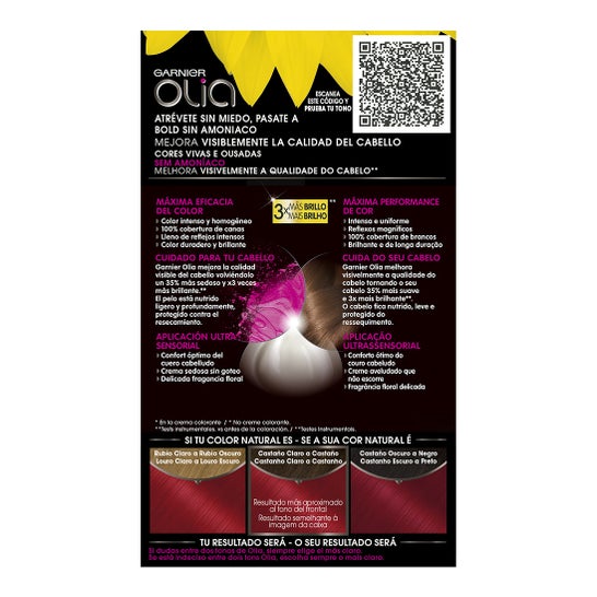Garnier Olia Tinte Cabello Nro 6.60 Rojo Intenso 1ud