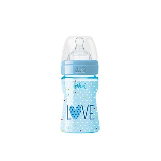 Chicco Wellbeing Plastic T Silicone Bottle Limited Edition 0m
