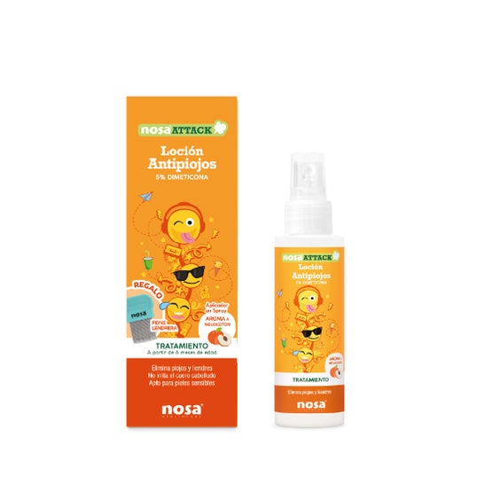 Nosa Attack Lotion 5% Dimethicone Anti-lice 100 Ml Aroma Peach