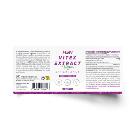 HSN Extracto de Vitex 4:1 300mg 120vcaps