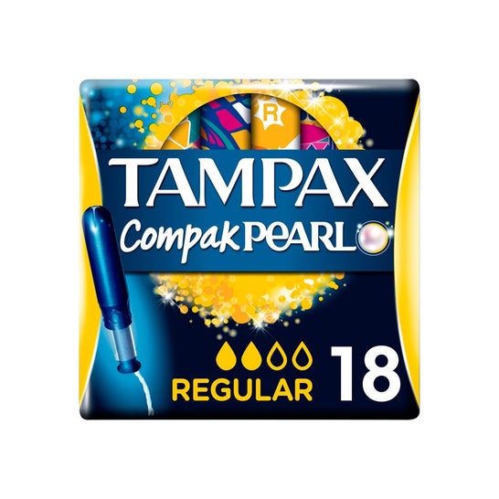 Tampax Compak Pearl Regular algodón 18uds